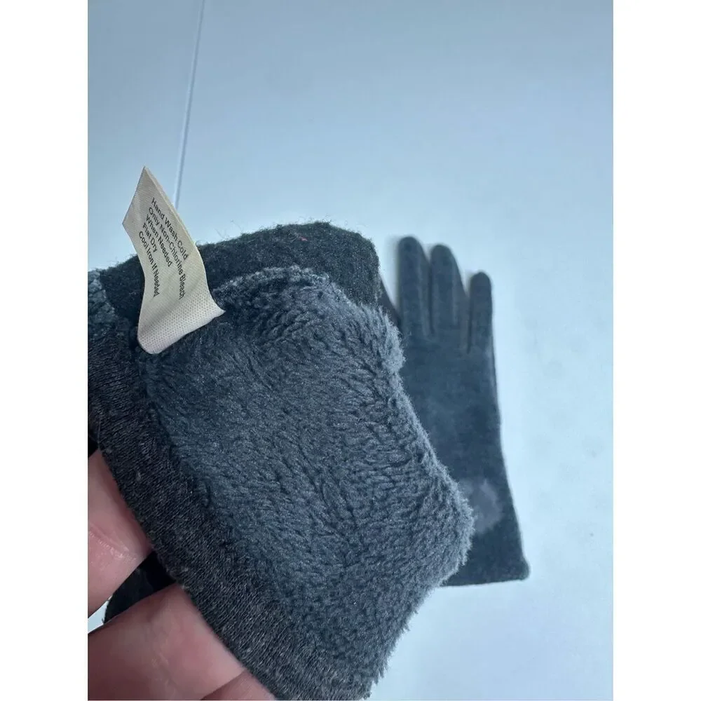 Elegant Women's Winter Thermal Gloves Matching Fur Ball Lined Size M See Notes